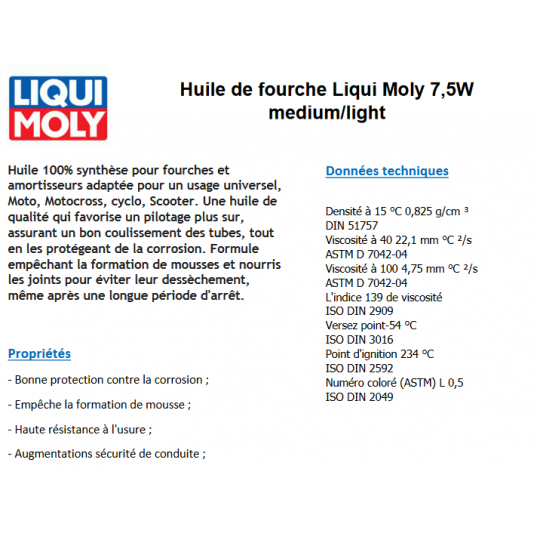 Huile De Fourche W Liqui Moly